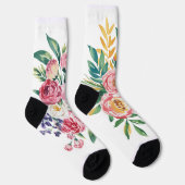 Aquarell Floral Bouquet - Romantische Peony & Wild Socken (Rechts)