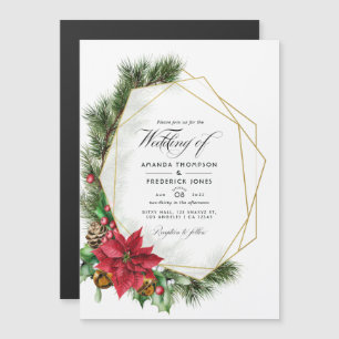 Aquarell Floral Christmas Geometric Wedding Magn Magneteinladung