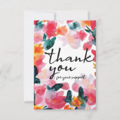 Aquarell Floral Danke Business Card (Vorderseite)