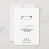 Aquarell Floral Danke Business Card (Rückseite)