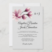 Aquarell Floral Dusty Mauve Taupe Gray Wedding Einladung (Vorderseite)