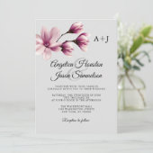 Aquarell Floral Dusty Mauve Taupe Gray Wedding Einladung (Stehend Vorderseite)