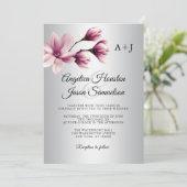 Aquarell Floral Dusty Mauve Taupe Gray Wedding Einladung (Stehend Vorderseite)