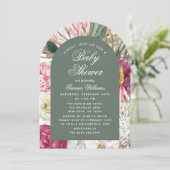 Aquarell Floral Elegante Babydusche Einladung (Stehend Vorderseite)