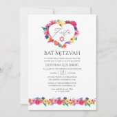 Aquarell Floral Fiesta Bat Mitzvah Einladung (Vorderseite)