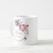 Aquarell Floral & Gold Baby Dusche Kaffeetasse (Vorderseite Links)