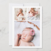 Aquarell Floral Gold Foto Geburtsankündigung Einladung (Rückseite)