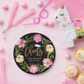 Aquarell Floral Gold Gewürze Custom Abschluss Pappteller (Party)