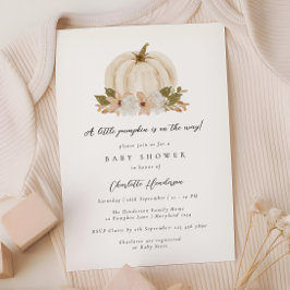 Aquarell Floral Kleine Pumpkin Baby Dusche Einladung