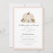 Aquarell Floral Kleine Pumpkin Baby Dusche Einladung (Vorderseite)