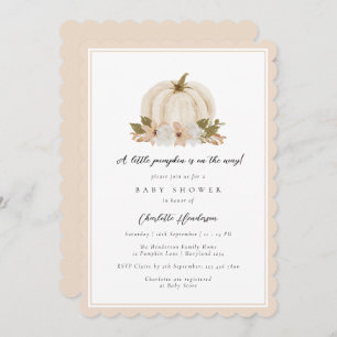 Aquarell Floral Kleine Pumpkin Baby Dusche Einladung