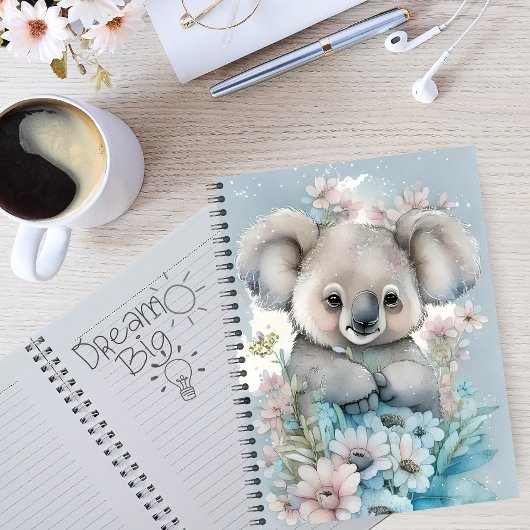 Aquarell Floral Koala Notizblock