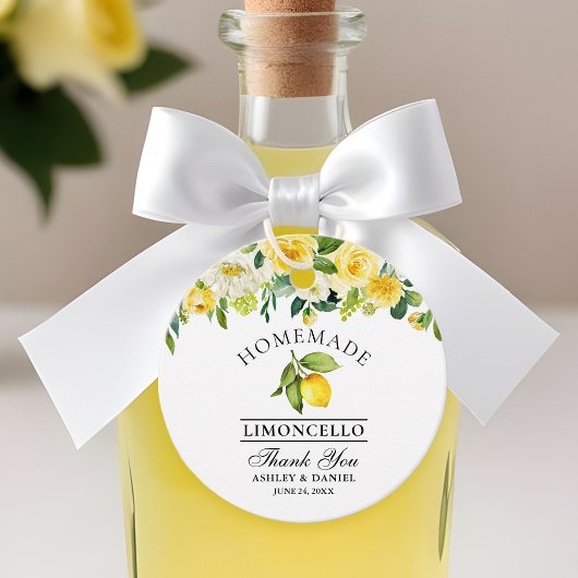 Aquarell Floral Lemon Limoncello Danke Geschenkanhänger