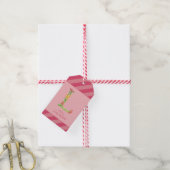 Aquarell Floral 'L'Monogram Fevor Tag Geschenkanhänger (Mit Garn)