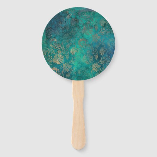 Aquarell Floral Mardi Gras Quinceañera Fächer (Rückseite)