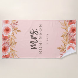 Aquarell Floral Mrs. Date Strandtuch