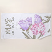 Aquarell Floral Mrs. Date Strandtuch (Vorderseite)