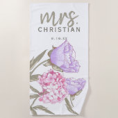Aquarell Floral Mrs. Date Strandtuch (Vorderseite)
