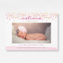 Aquarell Floral Pastel Baby Girl Foto Geburt
