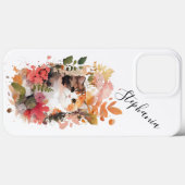 Aquarell Floral Persian Kitten Greenary Folige Case-Mate iPhone Hülle (Rückseite (Horizontal))