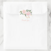 Aquarell Floral Pink Babyaufkleber Quadratischer Aufkleber (Tasche)