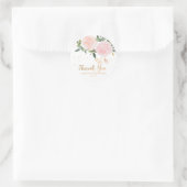 Aquarell Floral Pink Gold Babyaufkleber Runder Aufkleber (Tasche)