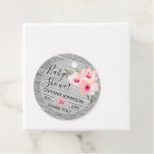 Aquarell Floral Pink Grau Rustikale Babydusche Geschenkanhänger (Beispiel)