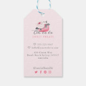 Aquarell Floral Pink Macaron Merci/Vielen Dank Geschenkanhänger (Rückseite)