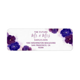 Aquarell Floral Plum Lila Mr. & Mrs. Wedding