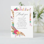 Aquarell Floral Safari Babydusche Dankeskarte (Stehend Vorderseite)