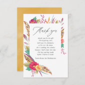 Aquarell Floral Safari Babydusche Dankeskarte (Vorne/Hinten)