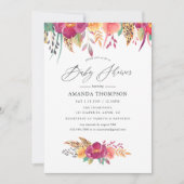 Aquarell Floral Safari Babydusche Einladung (Vorderseite)