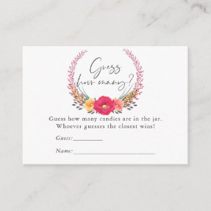 Aquarell Floral Safari Kinderdusche Bonbonspiel Begleitkarte