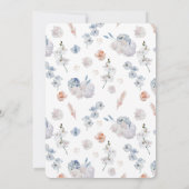 Aquarell Floral Taufen Einladung Junge und Mädchen (Rückseite)