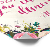 Aquarell Floral Vertrauen Sie mir können tanzen, B Poster (Ecke)