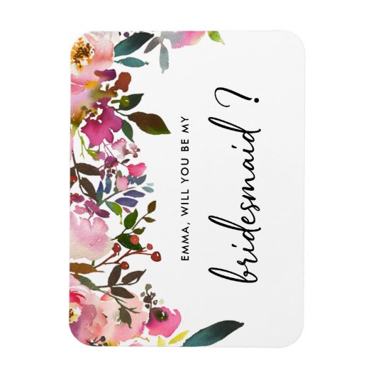 Aquarell Floral Werden Sie meine Britin Magnet (Vertikal)