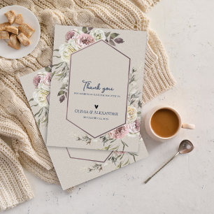 Aquarell Florale Botanische Torbogen Hochzeit Dank Postkarte