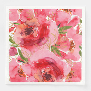 Aquarell Florale Hochzeitsdusche Quadratisch Serviette