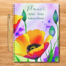Aquarell Florale Kalifornische Klatschmohn-Persona