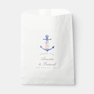Aquarell Florale Nautische Hochzeit Danke Geschenktütchen