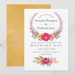 Aquarell Florale Safari-Hochzeit Einladung