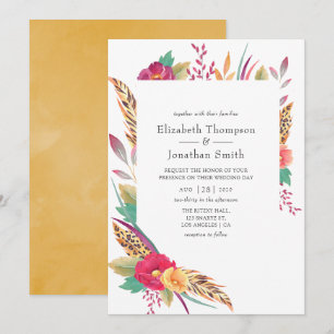 Aquarell Florale Safari-Hochzeit Einladung