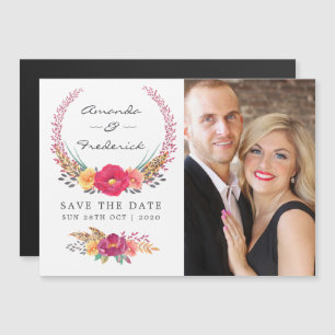 Aquarell Florale Safari-Hochzeit - Save the Date Magneteinladung