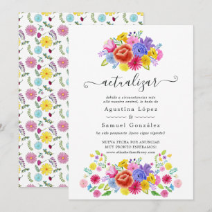 Aquarell Florale Spanische Fiesta-Hochzeit Update Einladung