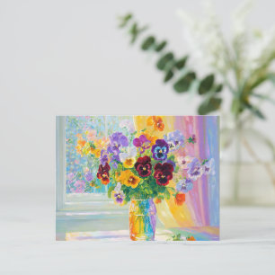 Aquarell Florale Stiefmütterchen Postkarte