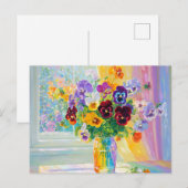 Aquarell Florale Stiefmütterchen Postkarte (Vorne/Hinten)