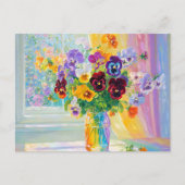 Aquarell Florale Stiefmütterchen Postkarte (Vorderseite)