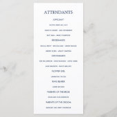 Aquarell Florales Nautisches Hochzeitsprogramm Programm (Rückseite)