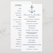 Aquarell Florales Nautisches Hochzeitsprogramm Programm (Vorne/Hinten)