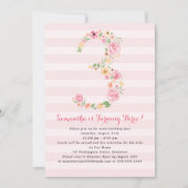 Aquarell Florals 3. Geburtstag Einladung (Vorderseite)